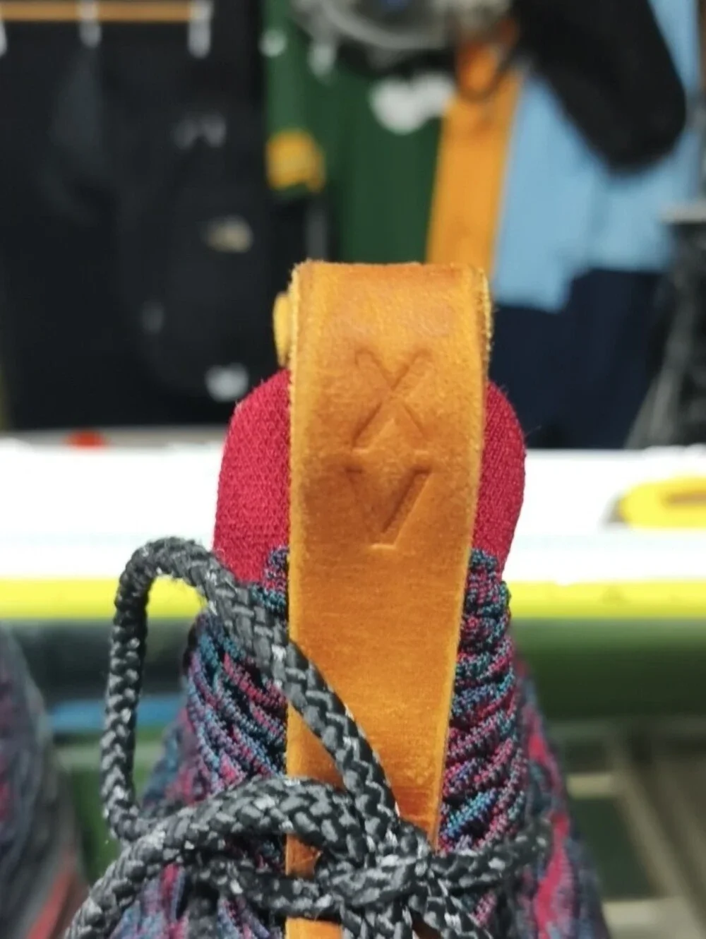 Men's 12 Nike LeBron 15 'New Heights'  navy and red Battle knit With tan Leather